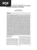 The Role of Church Leadership in Promoting Sustainable Development in Zimbabwe