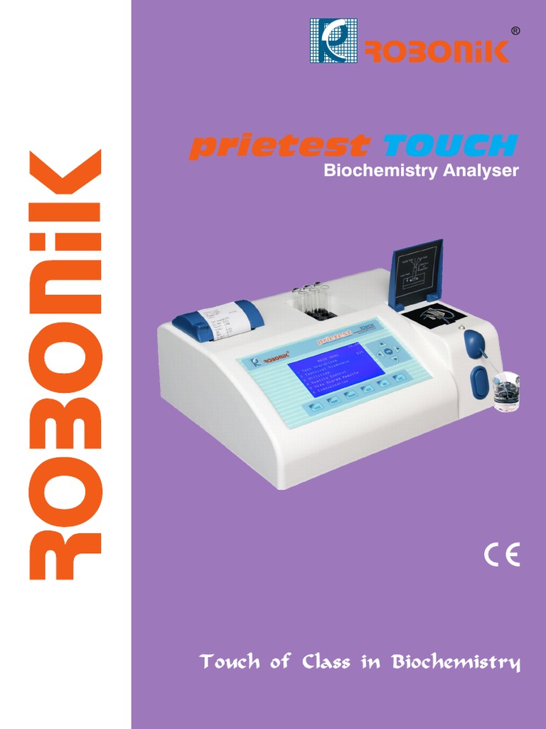 Robonik Prietest Touch Analyzer Specs | PDF | Calibration | Equipment