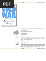 Medhurst - Critical Reflections On The Cold War Linking Rhetoric and History (2000) PDF