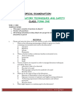 Topical Examination Topic: Class:: Laboratory Techniques and Safety Form One