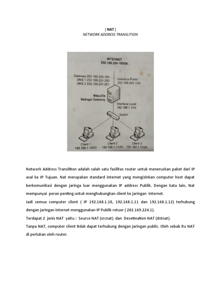 NAT Dan PROXY MIKROTIK ROUTER | PDF