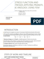 Finding Stress Function and Evaluating Stresses Applying Prandtl Membrane Anology, Using Fem