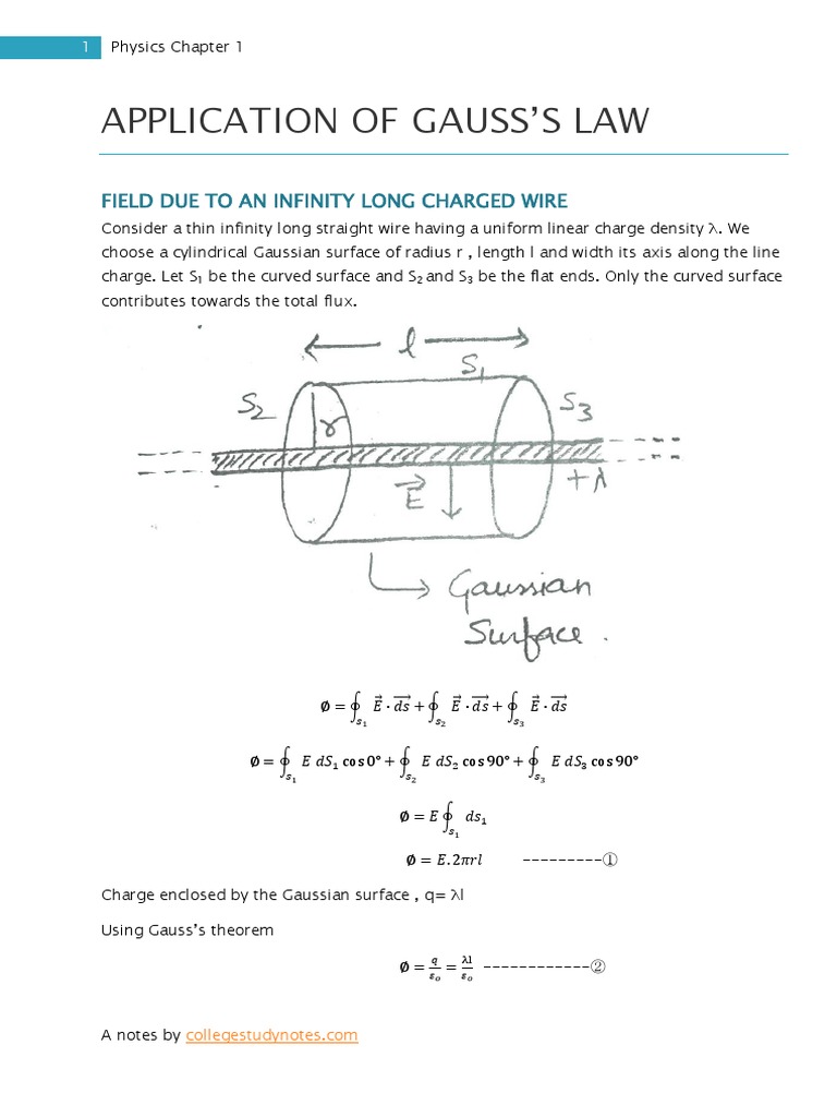 Application Of Gauss S Law Pdf Sphere Differential Geometry