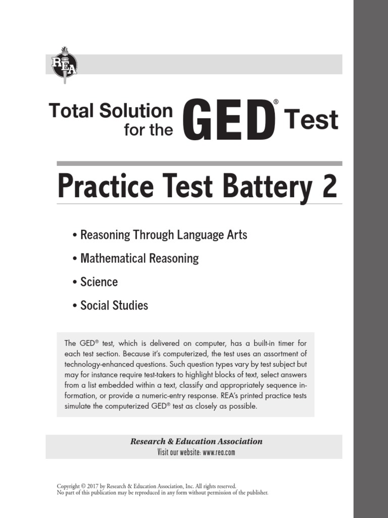 Practice Test Battery 2: Total Solution | PDF | Food Safety | Medicaid for Free Printable Ged Practice Test In Spanish