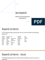 Keywords of The Java Programming Language (Java 8)