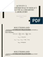 Activity 2: Basic Techniques & Numeracy in Analytical Chemistry Laboratory