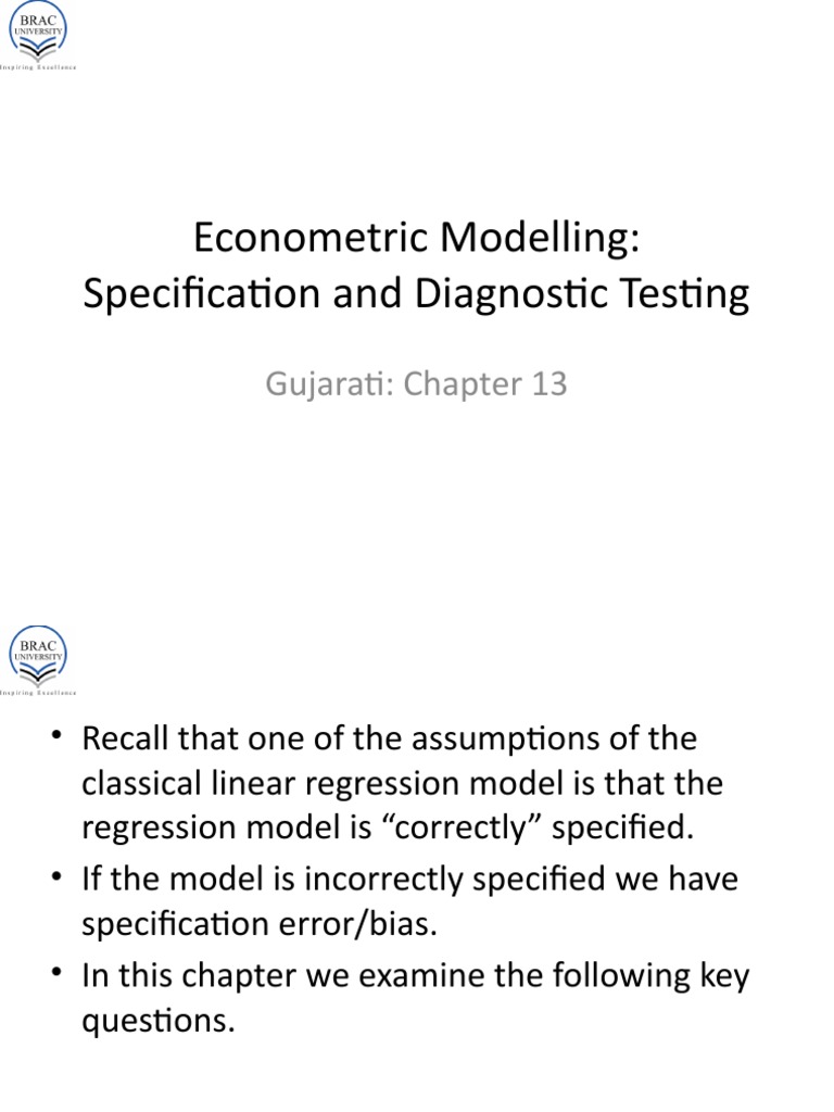 Econometric Model Specification Guide | PDF