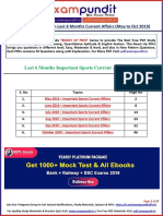 Last Six Months Important Sports Current Affairs PDF