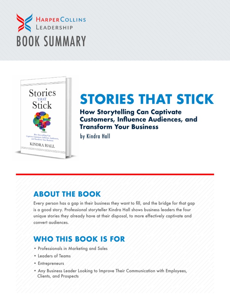 Book Summary Stories That Stick Pdf Storytelling Attention