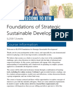Foundations of Strategic Sustainable Development: Course Information