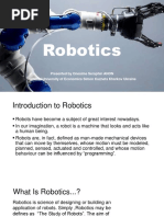 Robotics: Presented by Onesime Seraphin ANON National University of Economics Simon Kuznets Kharkov Ukraine