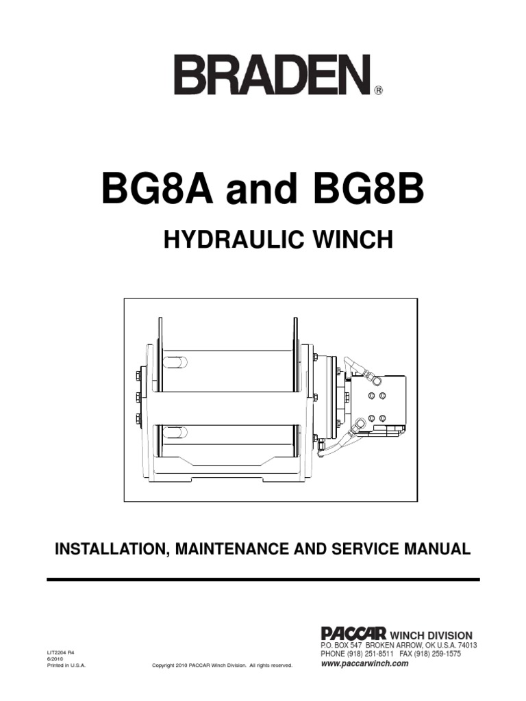 Braden BG8 Winch User Manual PDF Brake Clutch