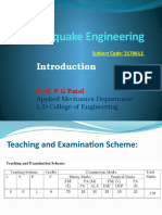 Earthquake Engineering: Prof. P G Patel