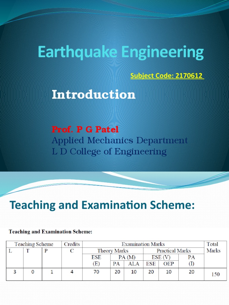 Earthquake Engineering Course Overview | PDF | Science & Mathematics