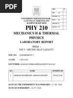 Lab Report Specific Heat PDF