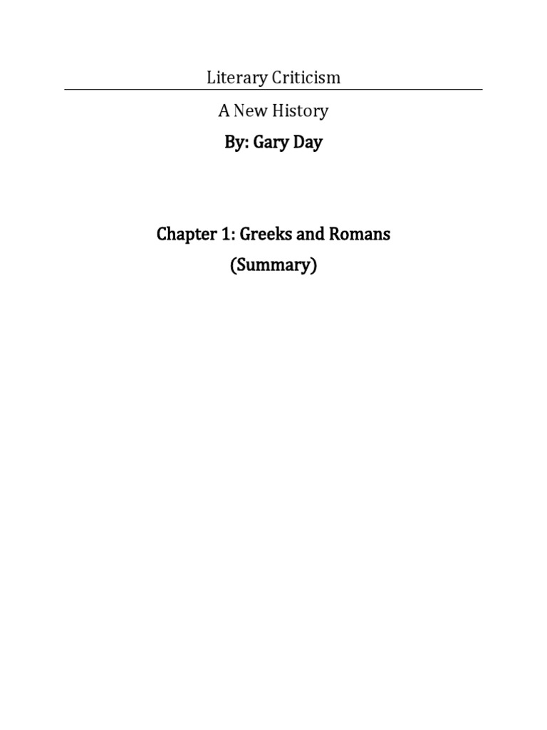 Graeco-Roman Literary Criticism Insights | PDF | Roman Empire | Poetry