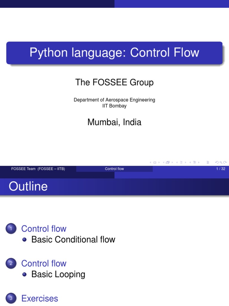 Python Language: Control Flow: The FOSSEE Group | PDF | Control Flow ...