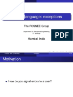 Python Language: Exceptions: The FOSSEE Group