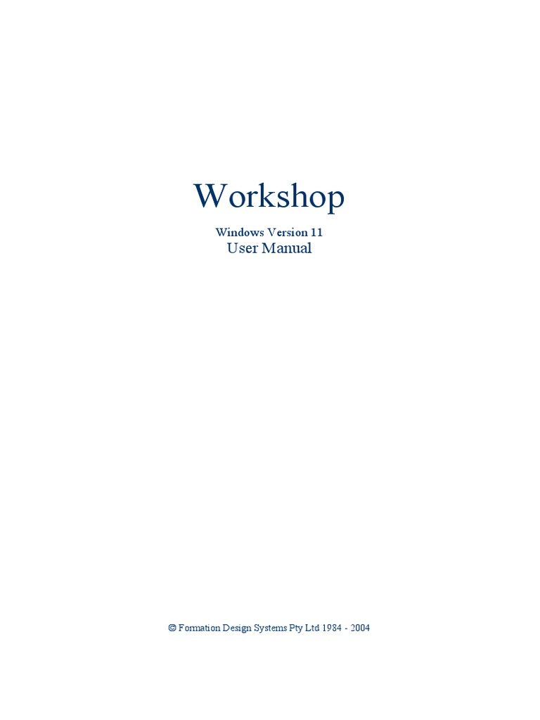 Workshop: User Manual | PDF | Menu (Computing) | Button (Computing)