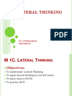 Lateral Thinking: Dr. S. Balakrishnan PHY1999 IIP