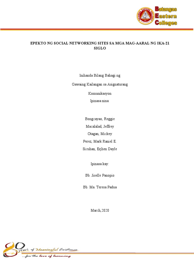 Pananaliksik Front Page PDF