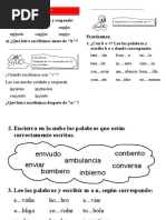 Ficha de Uso de La B y V para Segundo de Primaria | PDF | Ocio | Deportes