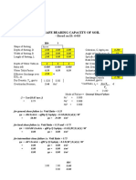 Calculation of Safe Bearing Capacity of Soil: - Based On IS: 6403