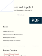 Demand and Supply-I: Managerial Economics: Lecture 2A