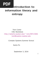 An Introduction To Information Theory and Entropy: Tom Carter CSU Stanislaus