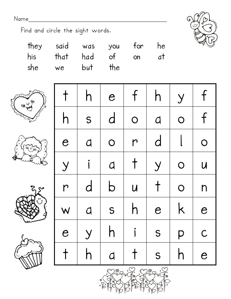 Printable Sight Word Search