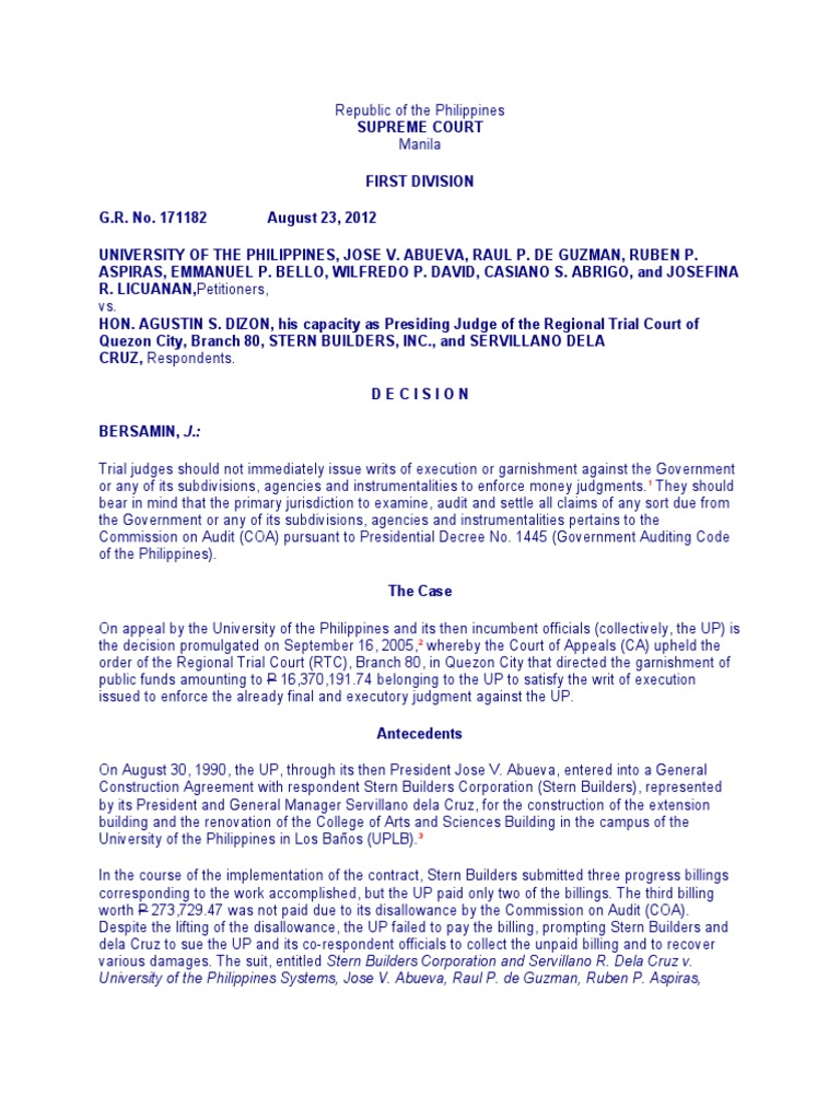 Supreme Court upholds garnishment of UP funds to satisfy judgment PDF