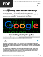 Google Hacking Secrets: The Hidden Codes of Google: Introduction To Google Search Operators, Tips, Hacks