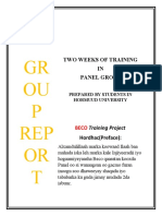 GR OU P REP OR T: Two Weeks of Training IN Panel Group
