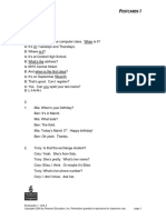 Answer Key Grammar: Ostcards