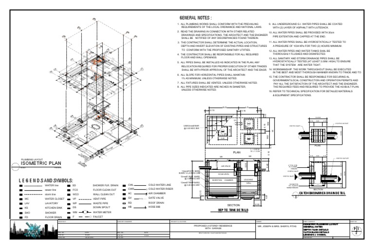 General Notes:: Isometric Plan | PDF | Plumbing | Pipe (Fluid Conveyance)