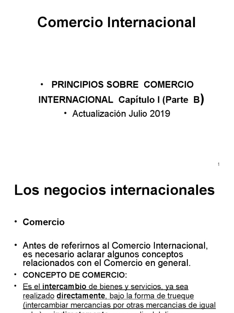 Evolución y Principios del Comercio Internacional | PDF | Comercio | El ...