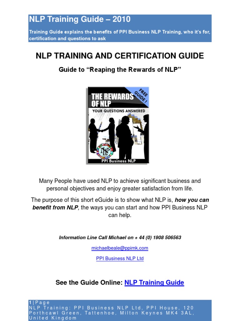 PPI Business NLP Training Overview | PDF