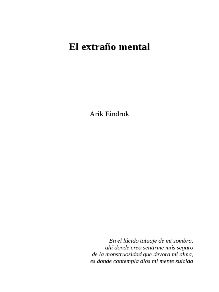El Extrano Mental Existencia Filosofia