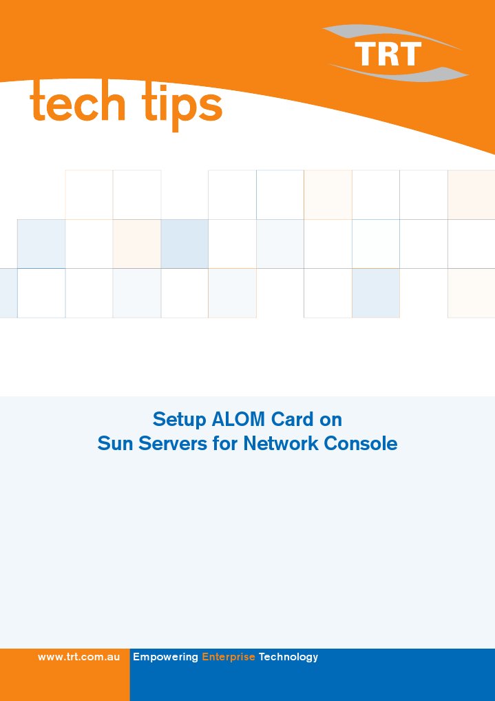 Sun Server ALOM Setup Guide | PDF