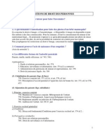 Questions de Droit Des Personnes