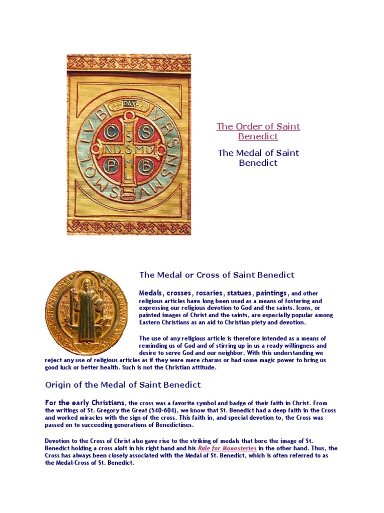 Medal of Saint Benedict  Catholic Answers Encyclopedia