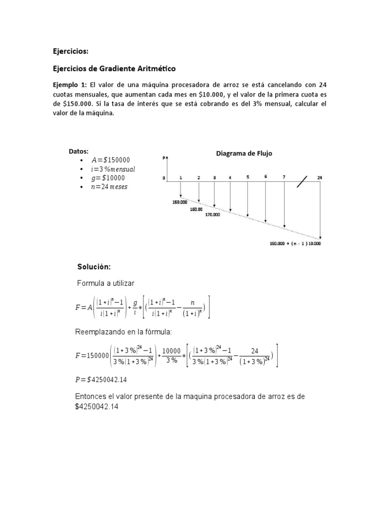 Ejercicios de Gradientes Financieros | PDF | Economias | Business