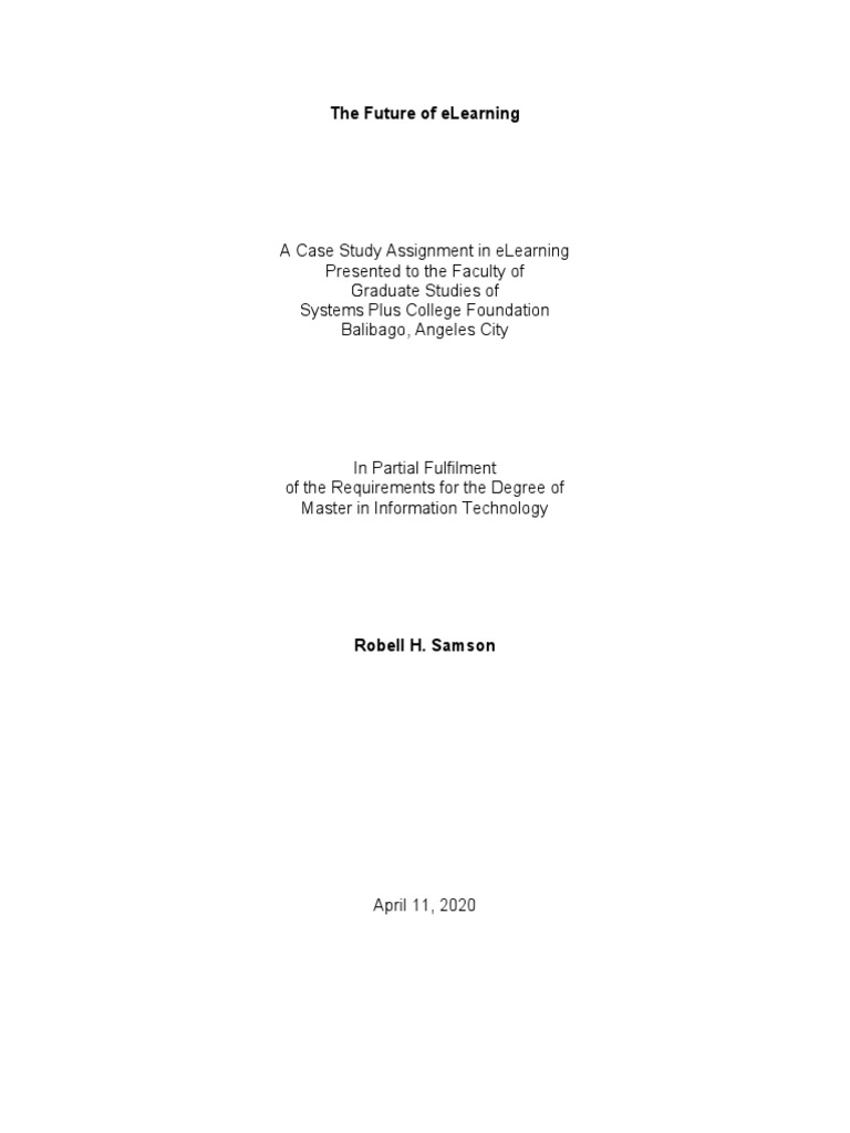 The Growth of Elearning - Case - Study | PDF | Educational Technology ...