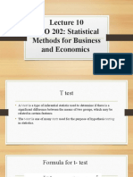 ECO 202: Statistical Methods For Business and Economics
