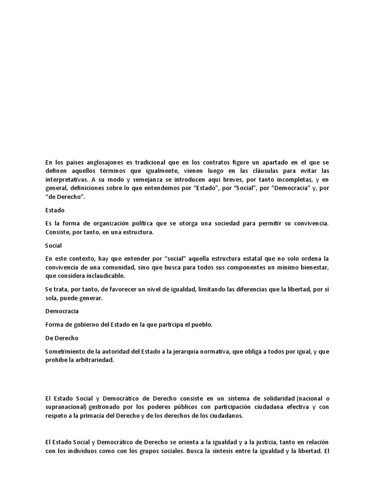 Estado Social y Democrático de Derecho | PDF | Constitución | Democracia
