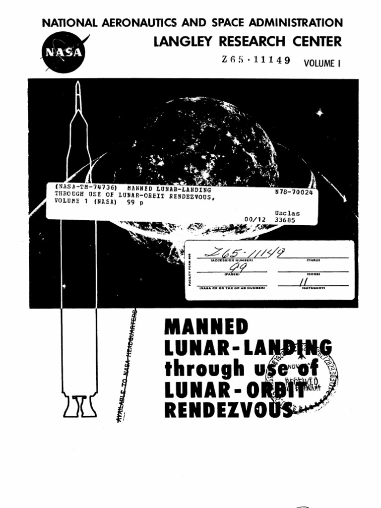 Manned Lunar Landing Through Use of Lunar Orbit Rendezvous | PDF