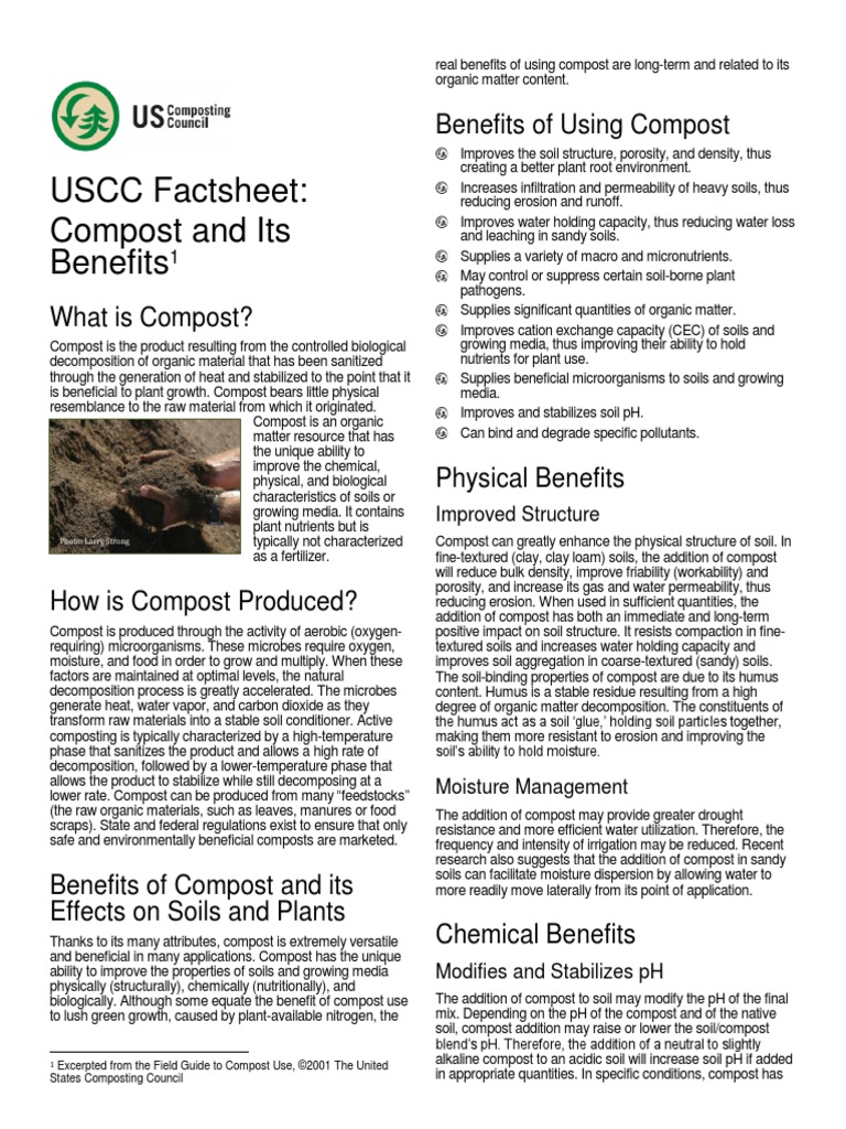 Compost - and - Its - Benefits Composting Council | PDF | Compost | Soil