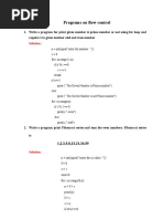 Flow Control Programs