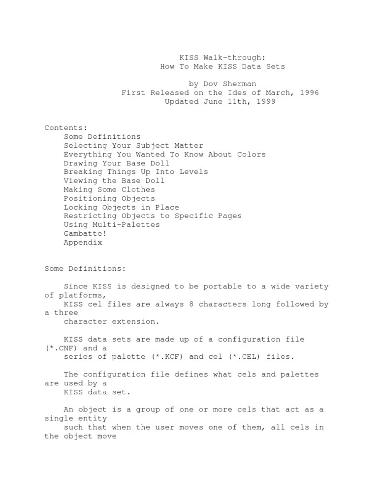 Creating KISS Doll Data Sets | PDF | File Format | Computer File