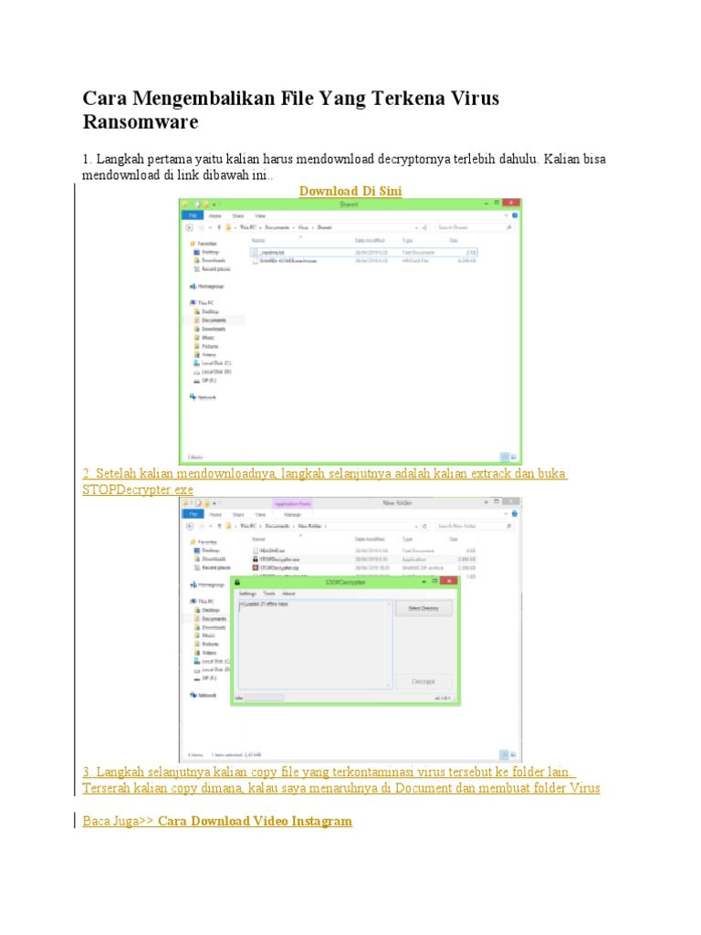 Cara Mengembalikan File dari Ransomware | PDF